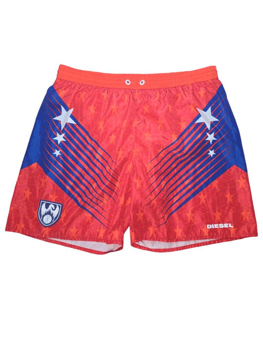 Men's Diesel Swim Trunks - Red/Blue - Size XL