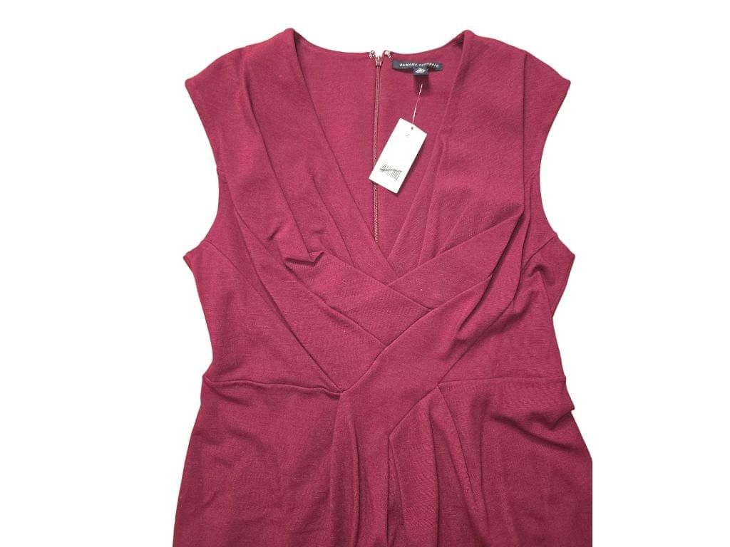 Banana Republic Maroon Red Sleeveless Pleated Career Dress Size 12 MSRP $150