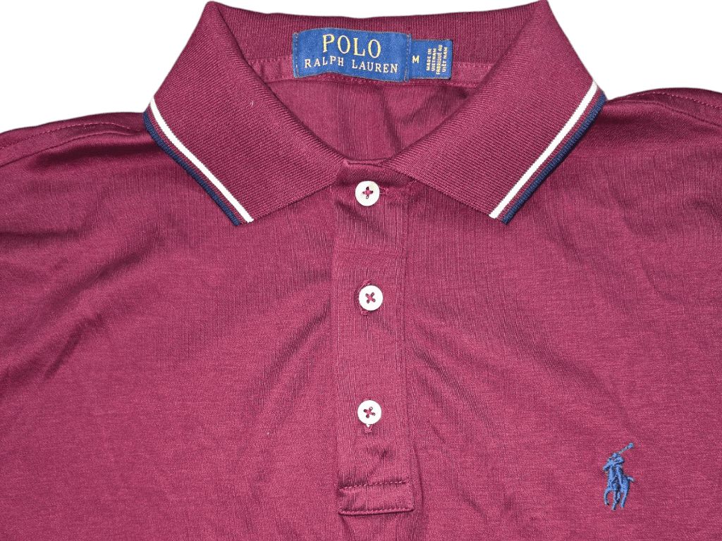 Men's Polo Ralph Lauren Burgandy Red Polo Shirt Size M