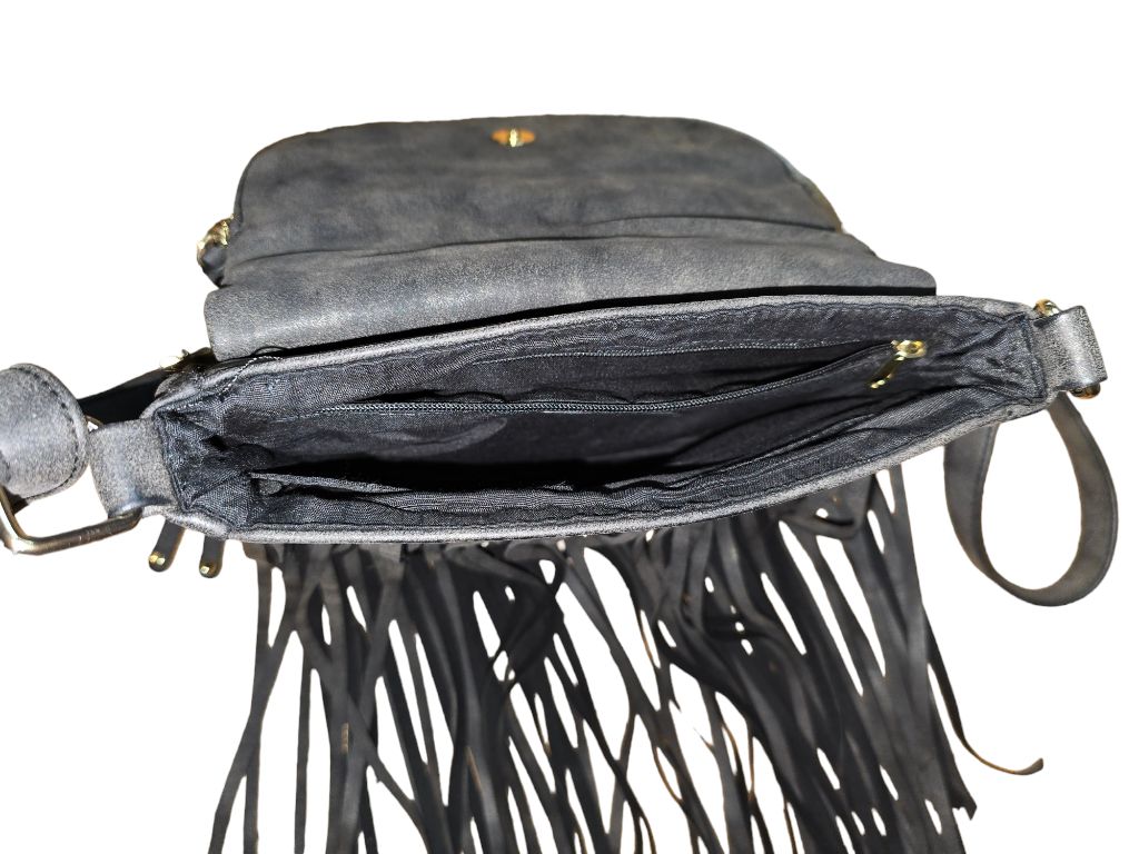 Women's Apt 9 Boho Gray Crossbody Fringe Bag