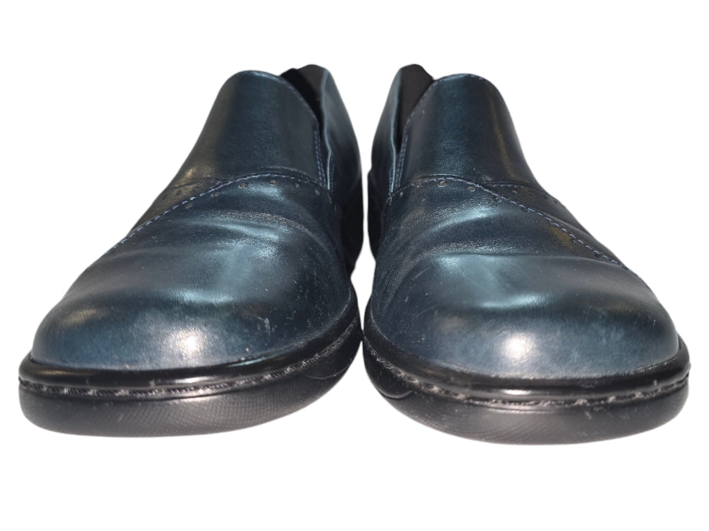 Women's Clarks Turquoise Blue Leather Loafers Size 9