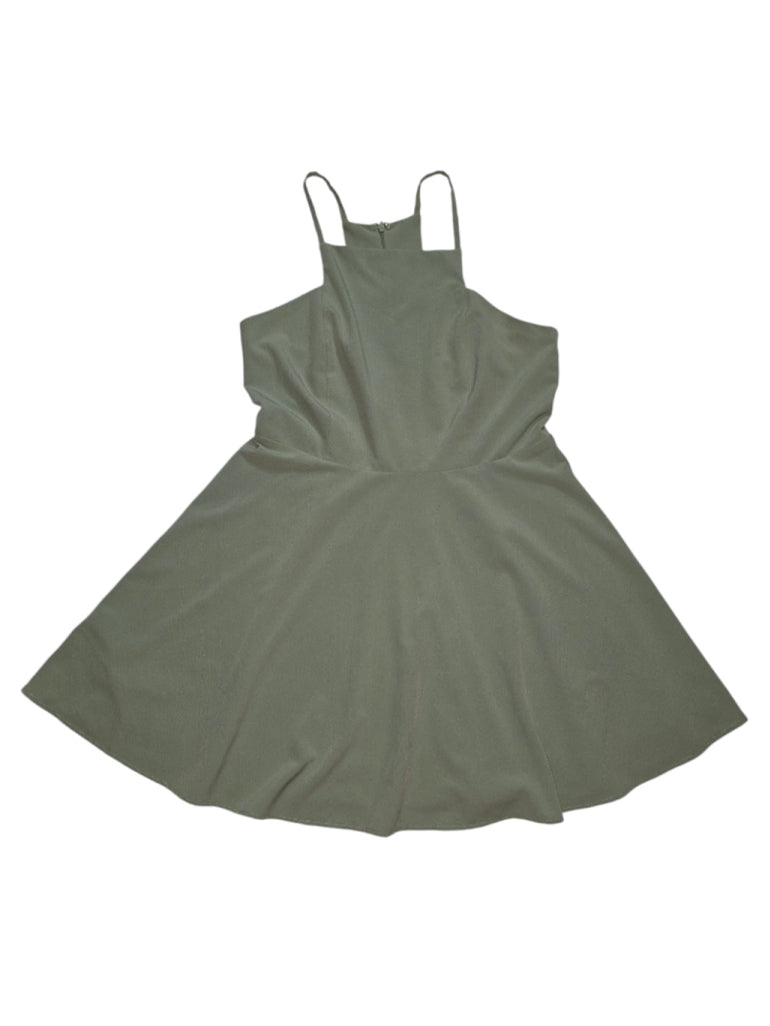 Women's LuLu's Sage Green Skater Dress XL Fit & Flare T Back