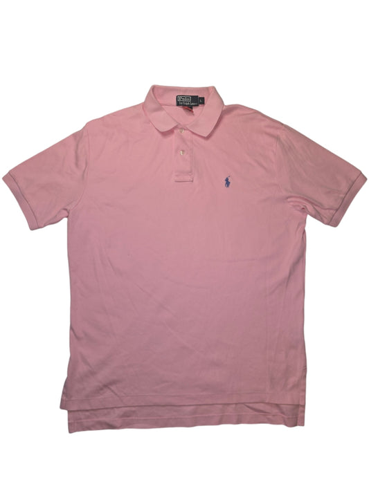 Men's Polo Ralph Lauren Pink Polo Shirt Size L Pony Classic Fit Lightweight