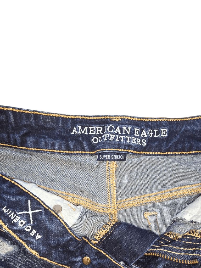 Women's American Eagle Size 4 Stretch Distressed High Rise Festival Jean Shorts