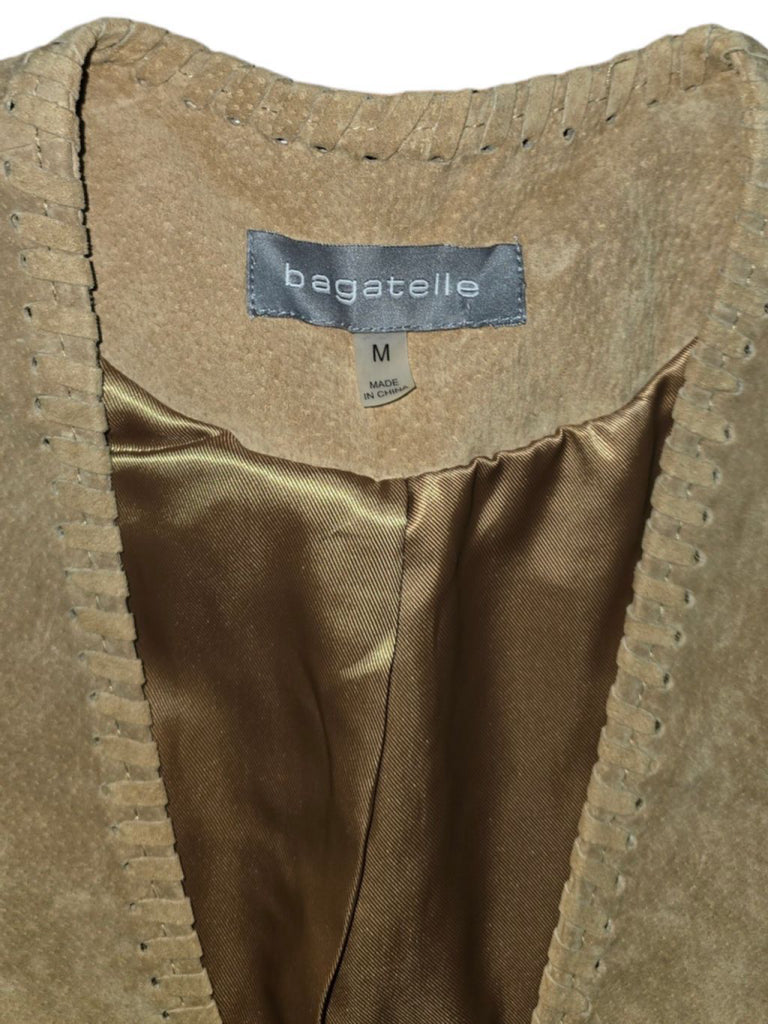 Women's Bagatelle Brown Fringe Suede Vest Size M Genuine Leather Festival