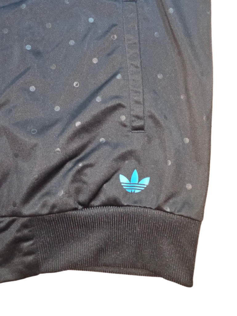 Vintage Adidas Men's Blue and Black Polkadot Track Jacket Size XL Rare 2013