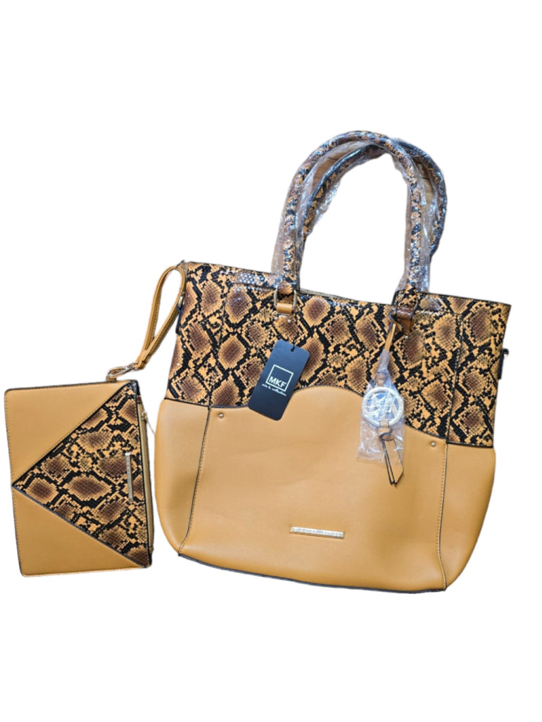 MKF Collection Iris Vegan Leather Women's Tote Handbag & Wristlet 2 Piece Set