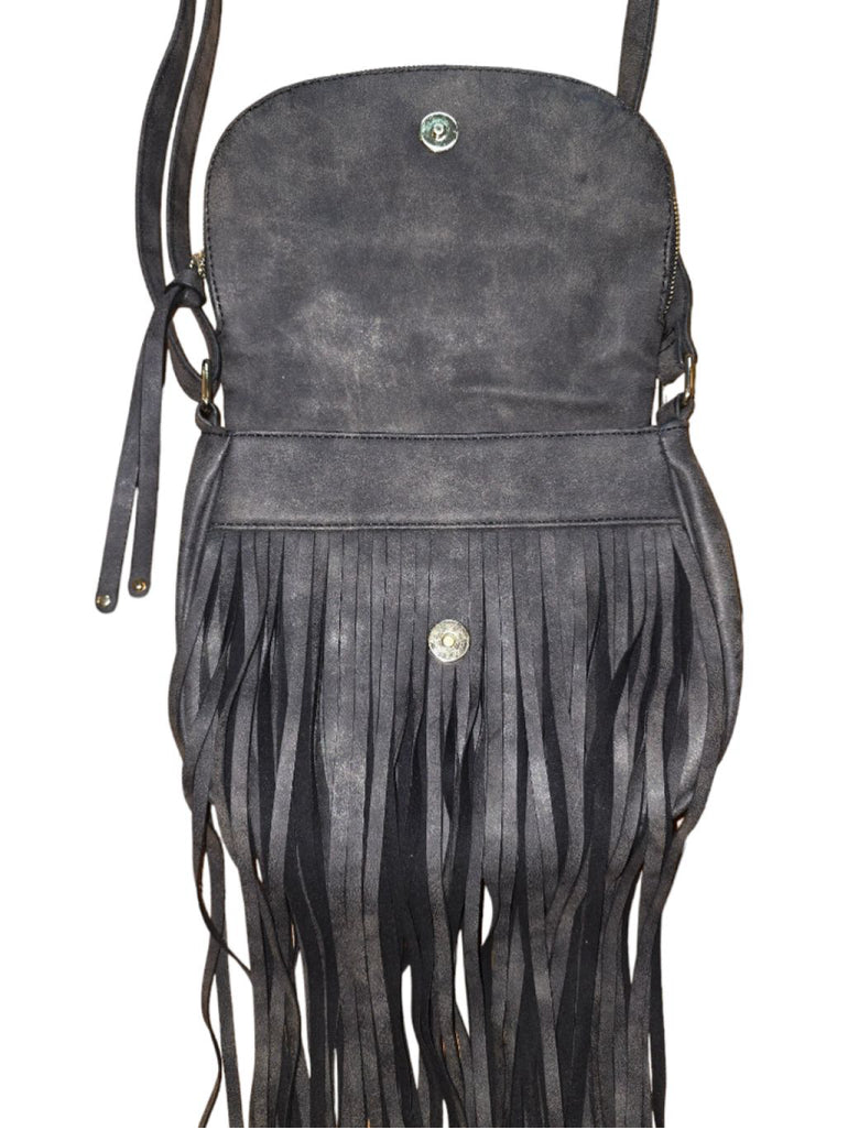 Women's Apt 9 Boho Gray Crossbody Fringe Bag