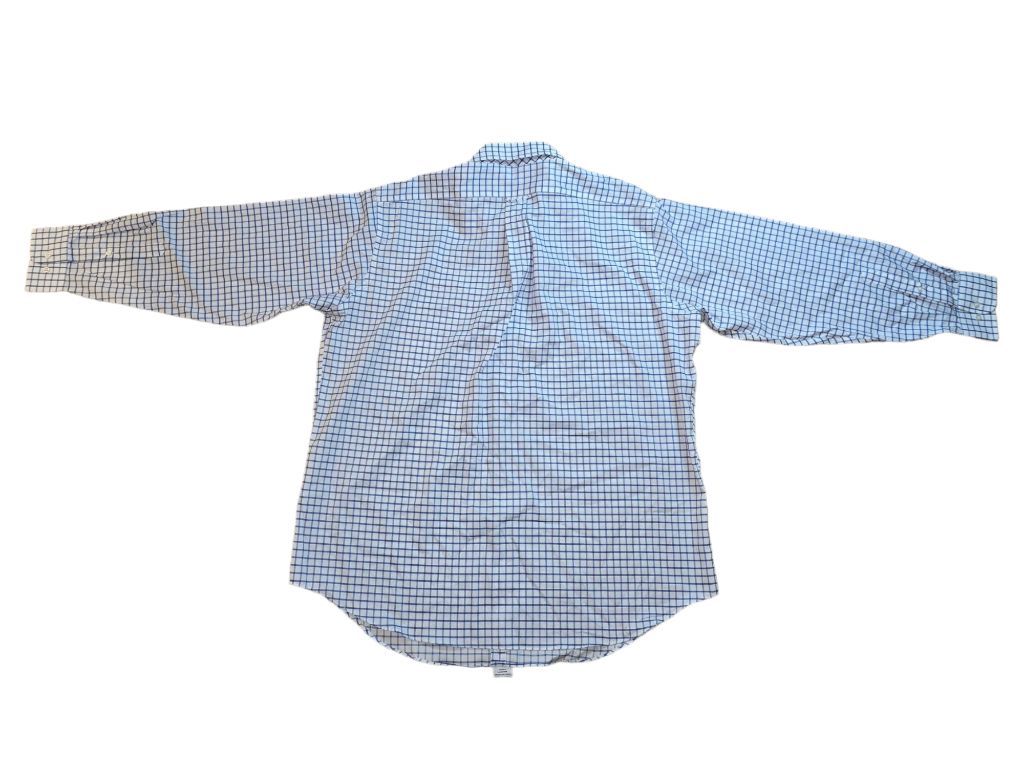 Men's Berkeley Jensen Blue Gingham Button Down Shirt Size XL