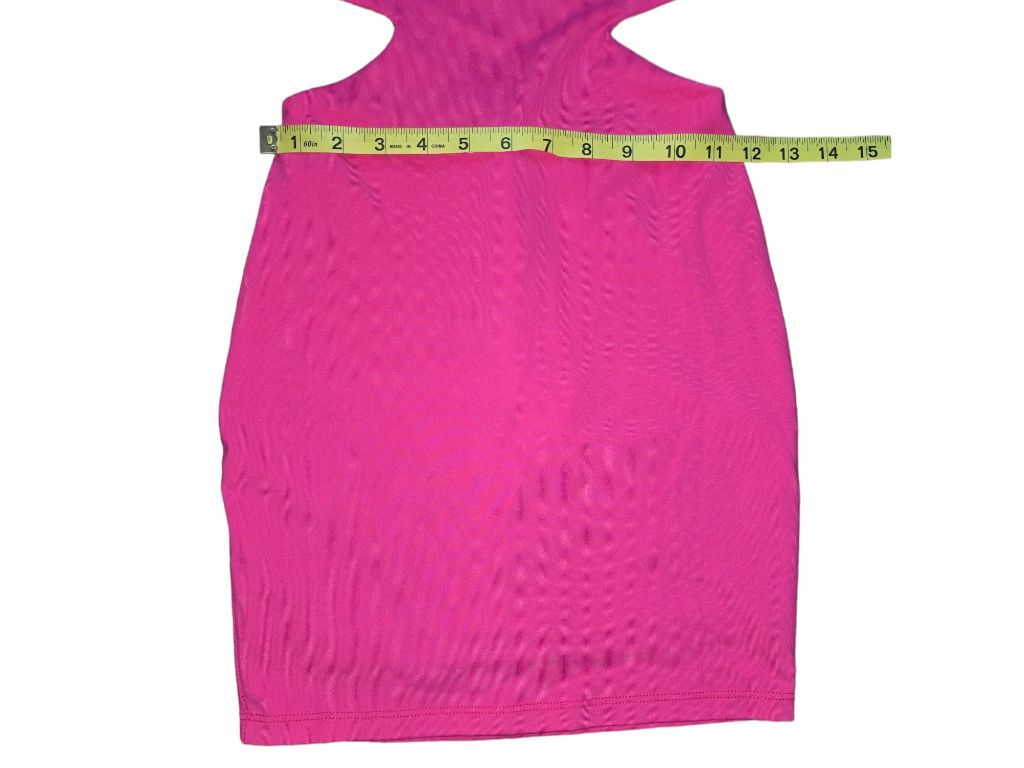 Y2K Women's bebe Pink Cut Out Bodycon Mini Dress Size XXS Open Back Barbie