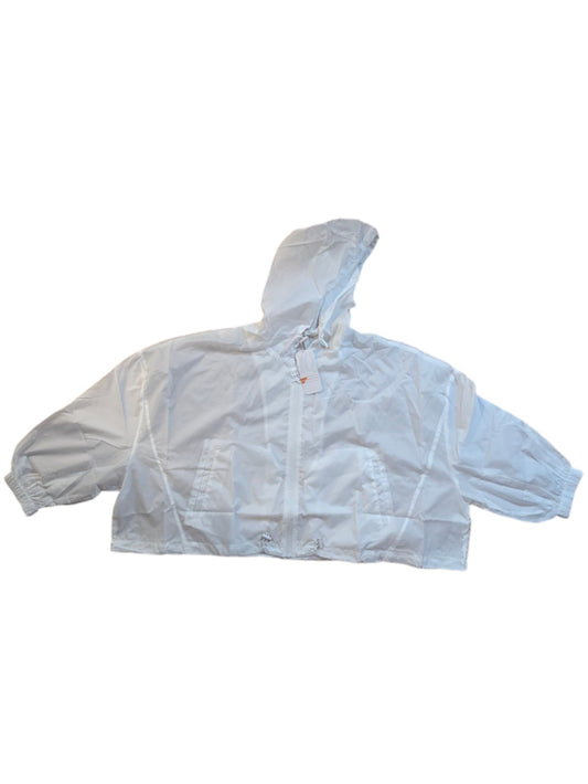 The Portland Plaid Co. UV Protection Hooded Windbreker Jacket M/L White Cropped