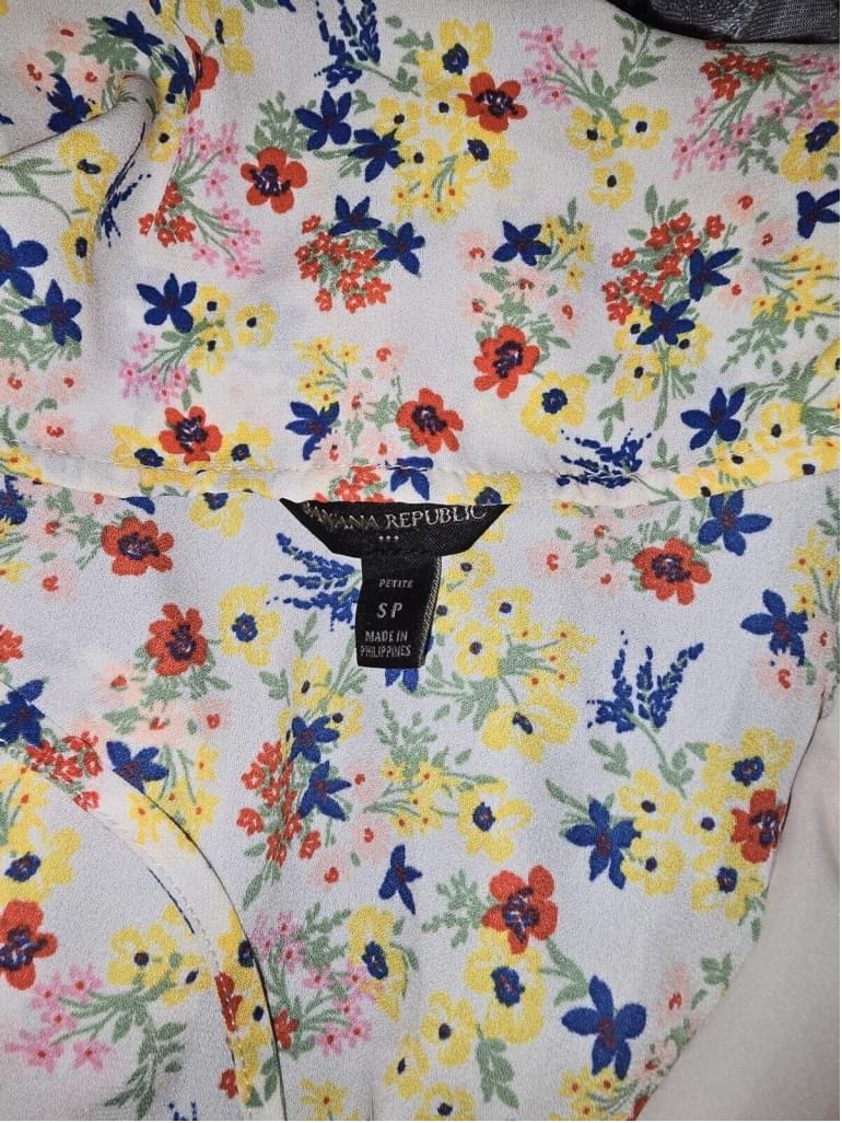 Banana Republic Floral Lined Adjustable Strap Top SMALL P NWOT