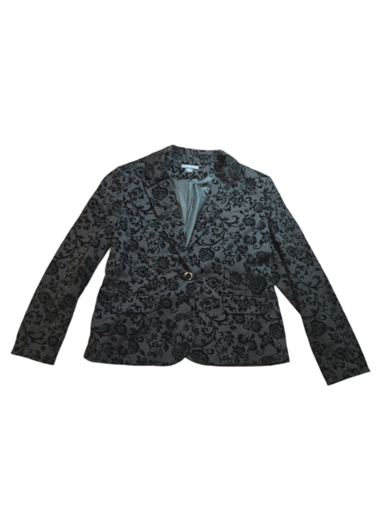 Women's Covington Blazer Gray Black Floral XL/EG Velvet Floral