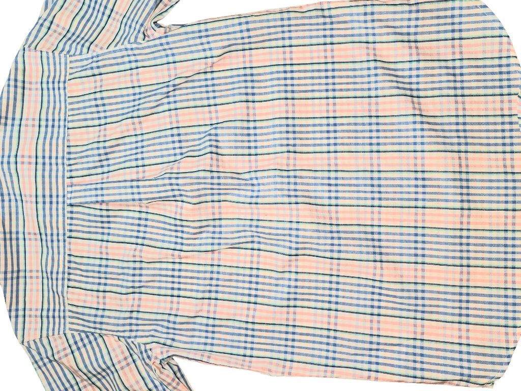 Boys Nautica Blue Pink Green Plaid Button Down Shirt Size 18 Long Sleeve