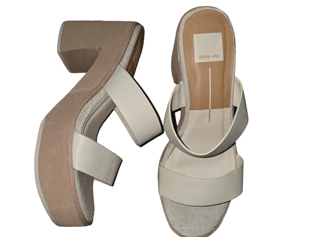 Women's Dolce Vita Maltes Sandals, Beige Size 8.5 Block Heel Platform