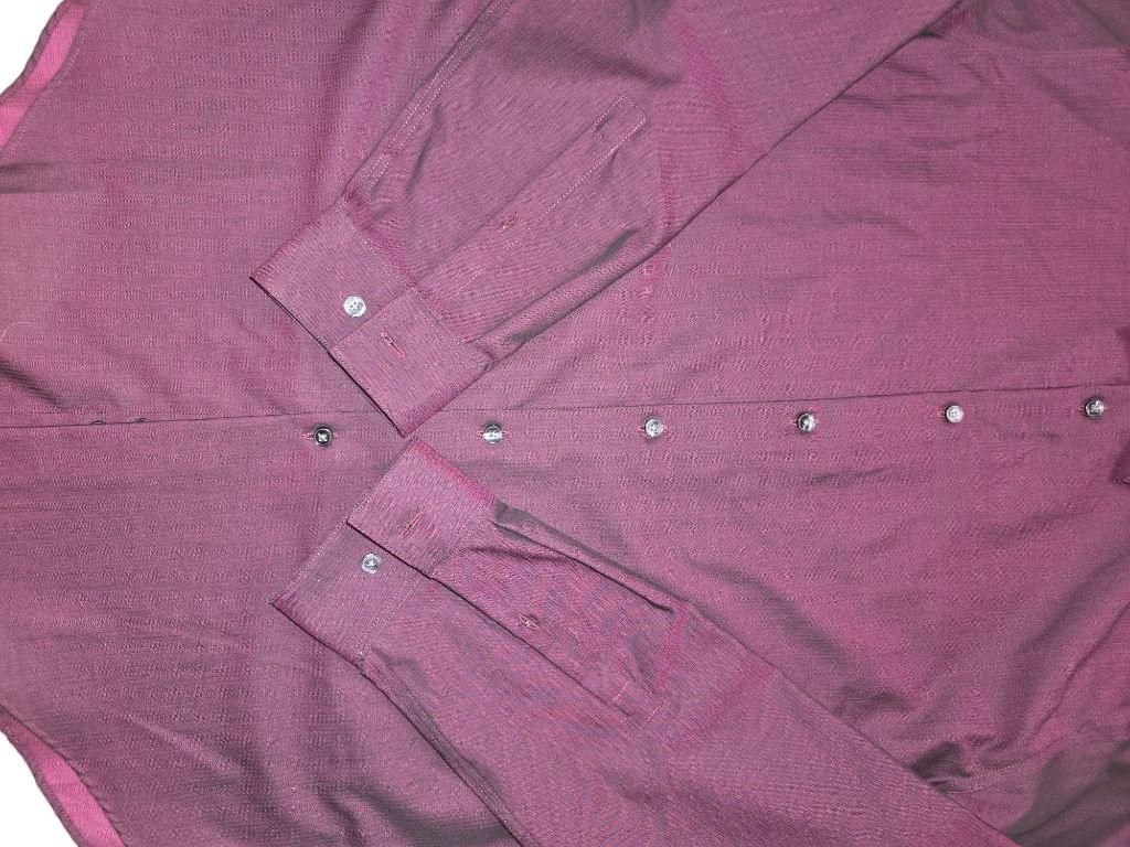 Men's Calvin Klein Purple Plum Dress Shirt Size 16 1/2 34/35 Slim Fit Non-Iron