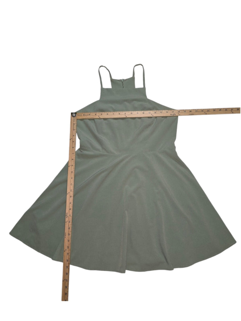 Women's LuLu's Sage Green Skater Dress XL Fit & Flare T Back