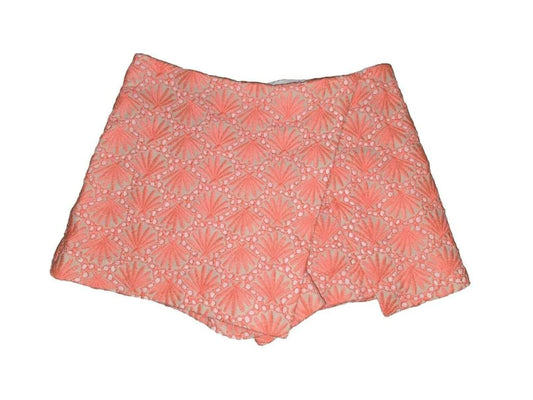 Lilly Pulitzer Mark Seashell Eyelet Skort Coral Size 2 Back Zipper Shorts