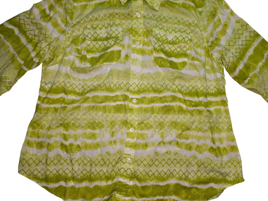 Women's Jones New York Green 1X Button Down Shirt