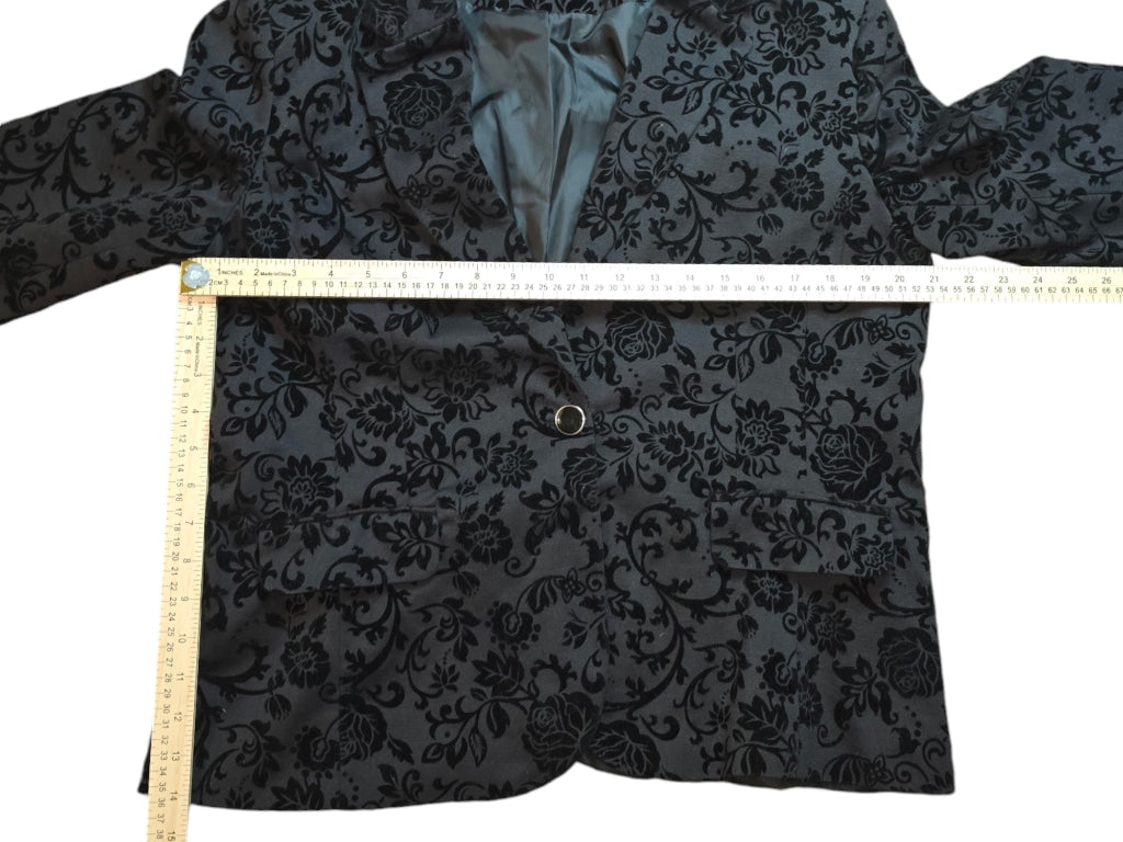 Women's Covington Blazer Gray Black Floral XL/EG Velvet Floral