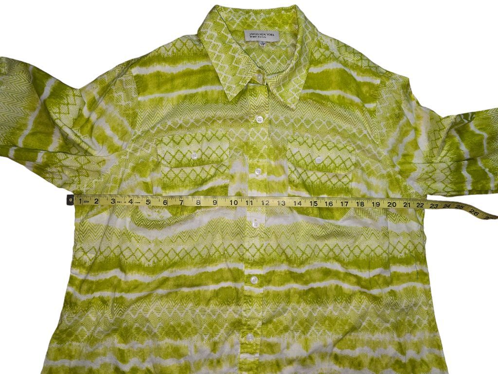 Women's Jones New York Green 1X Button Down Shirt