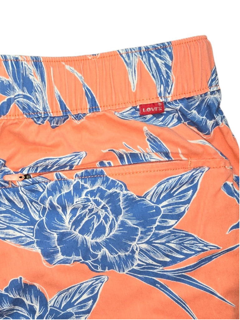 Men's Levi's Orange Floral Utility Shorts SEEN ON TV, COBRA KAI, Size L