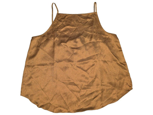 Ann Taylor Brown Satin Halter Top - Size L