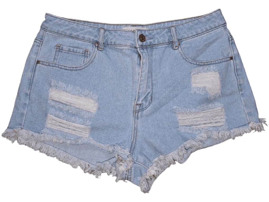 Women's PacSun Light Blue Distressed High Rise Festival Denim Shorts Size 29