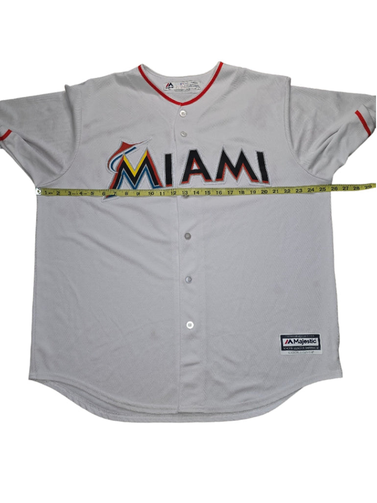 Men's Majestic MIAMI 2014 Baseball Jersey XL White Red BAGBOI #9