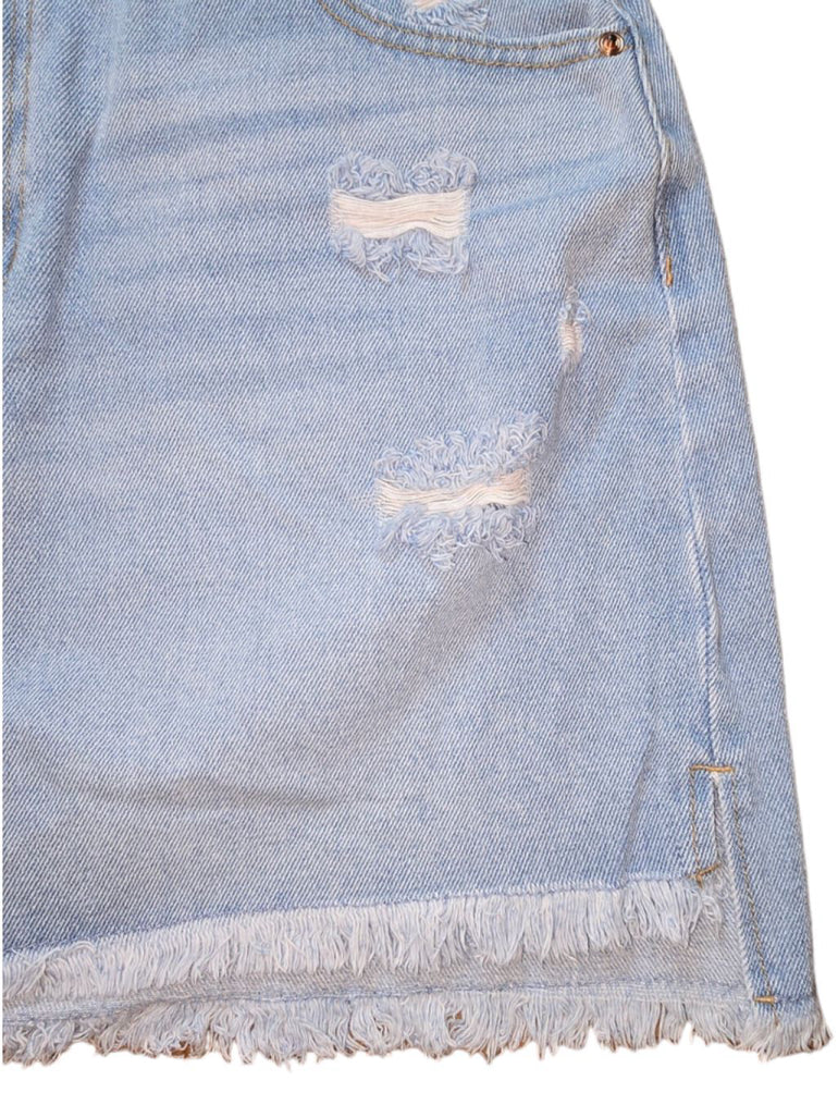 Women's Celebrity Pink Cotton Blue Denim Distressed Stellar Skirt Size 13 Jean