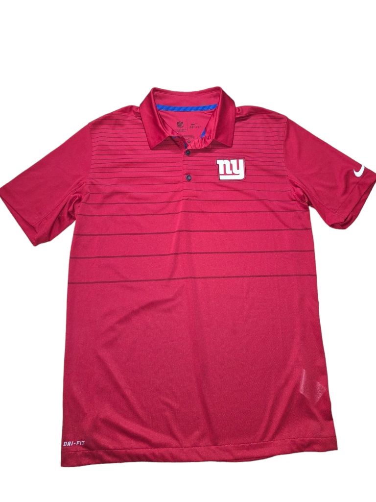 Men's Nike Dri-Fit New York Giants ONFIELD Apparel Polo Shirt Size MEDIUM Red