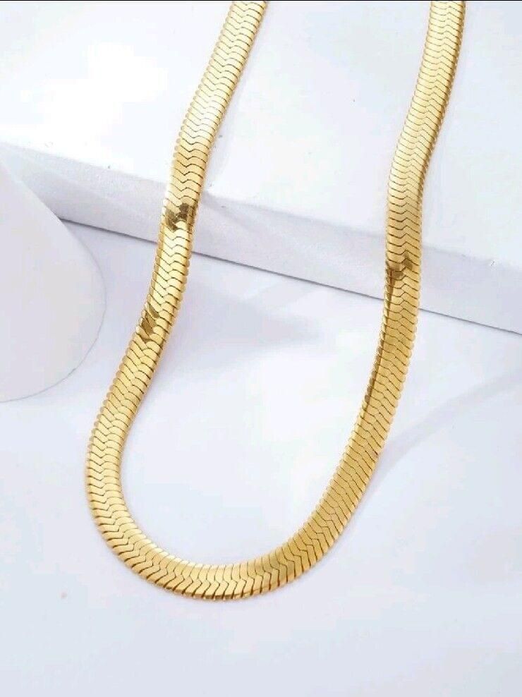 1 Piece Simple Fashion Gold Metal Braided Chain Necklace For Women Elegant