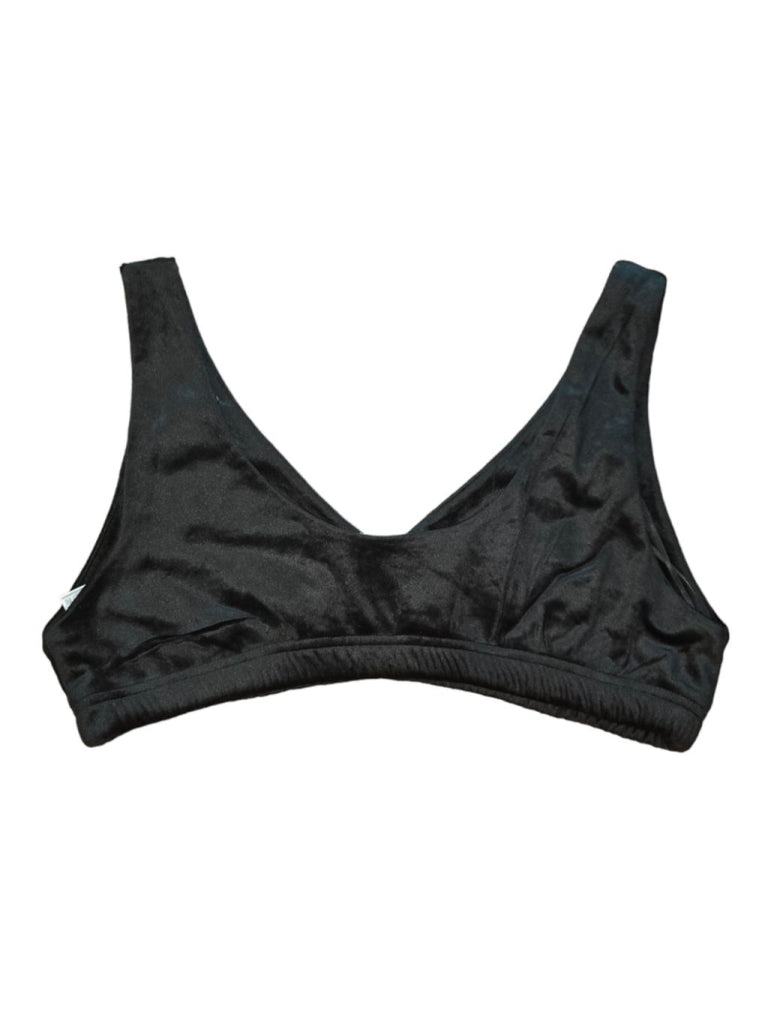 Women's NIA Velvet Bralette Black XL Crop Top