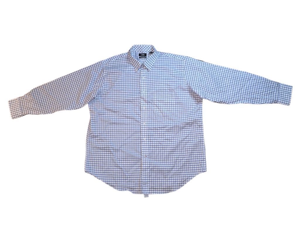 Men's Berkeley Jensen Blue Gingham Button Down Shirt Size XL