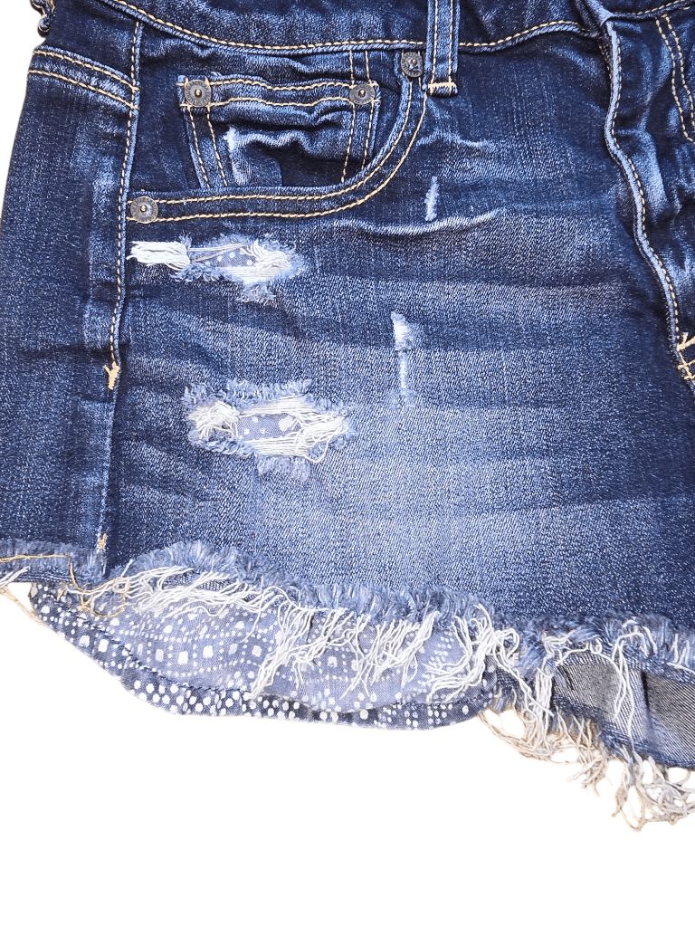 Women's American Eagle Size 4 Stretch Distressed High Rise Festival Jean Shorts