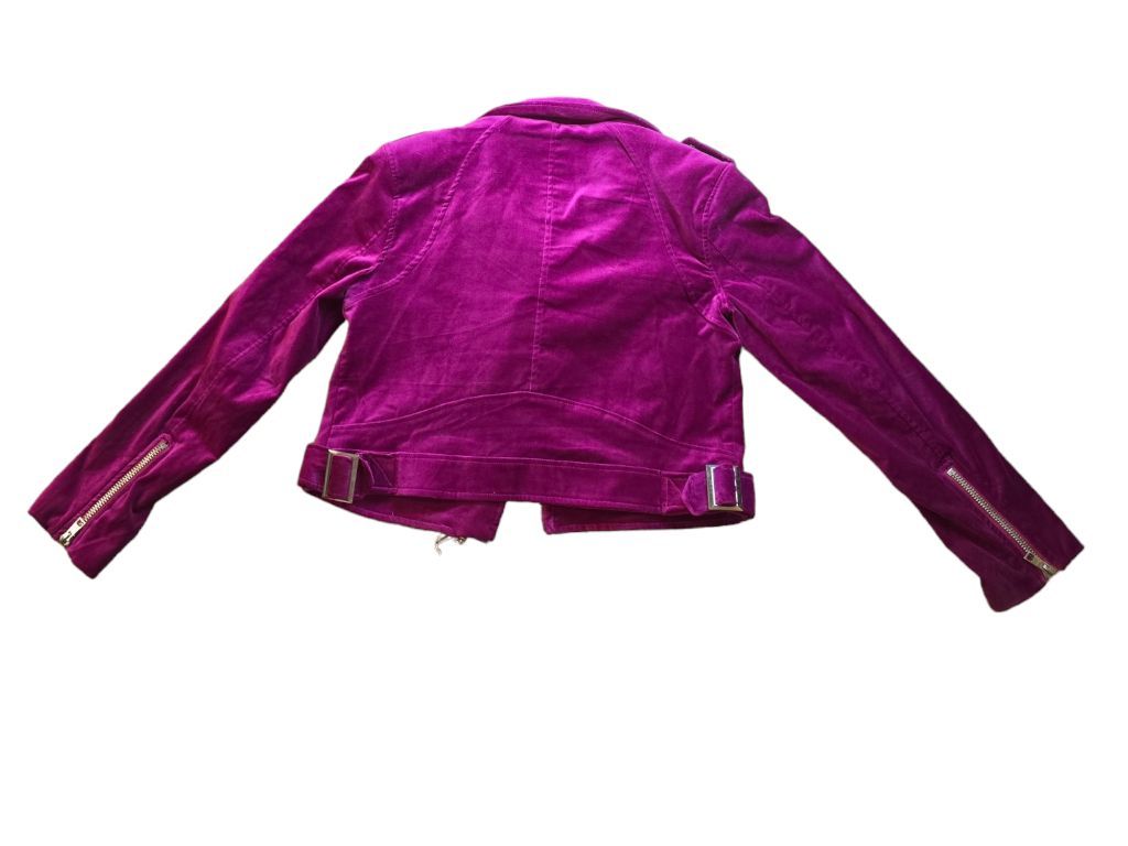 Women's Juicy Couture Pink Fuschia Velvet Vanessa Moto Jacket - Size S