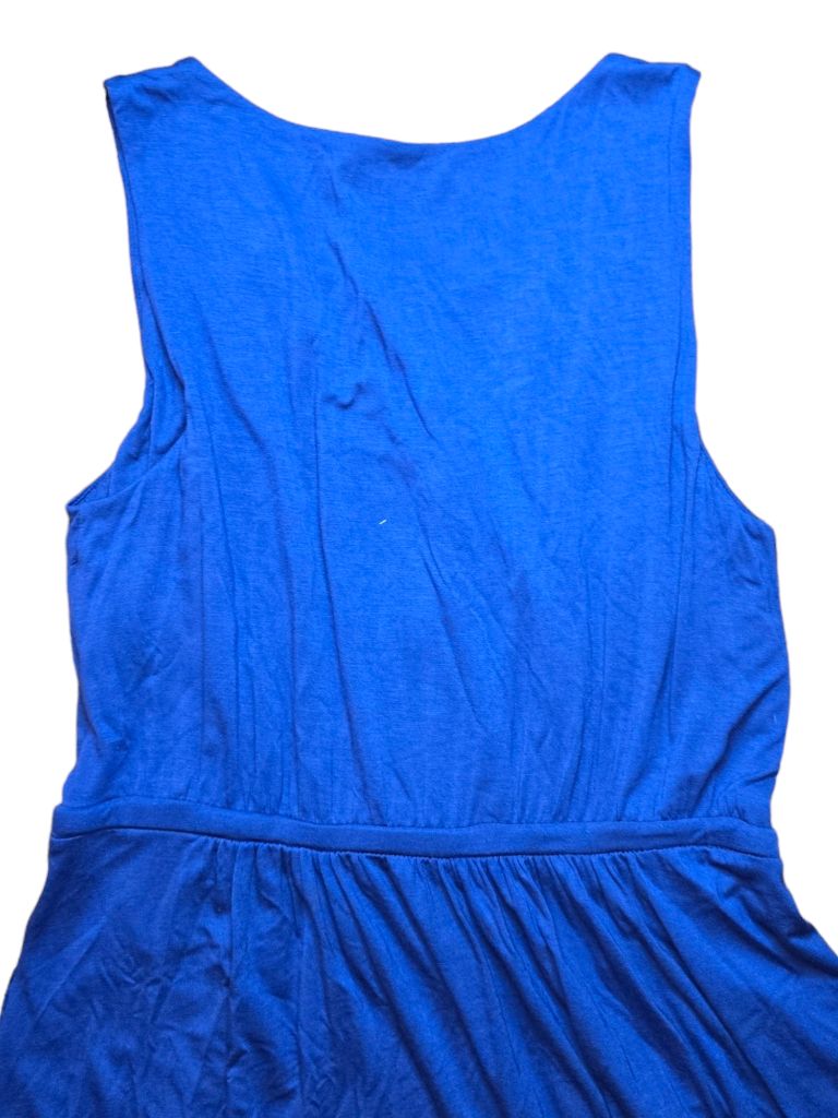 Women's Context Royal Blue Maxi Sundress Size LARGE Leg Slit Dress *MSRP $98*