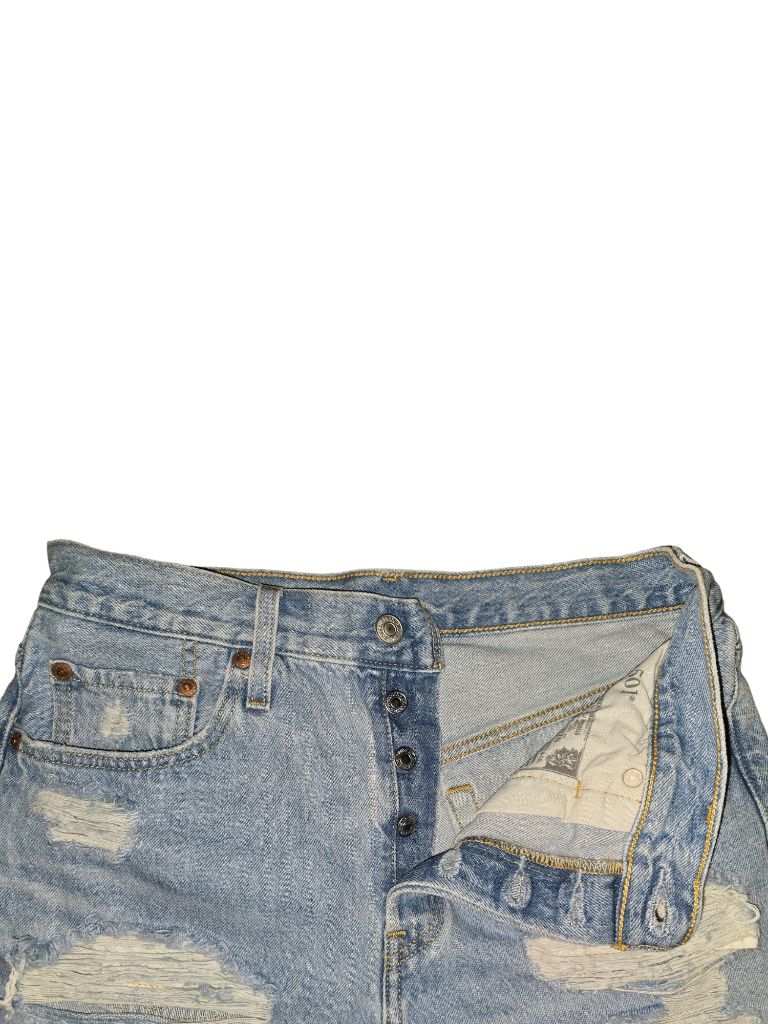 VTG Levi's Premium 501Distressed Jean Shorts Size 28 Blue