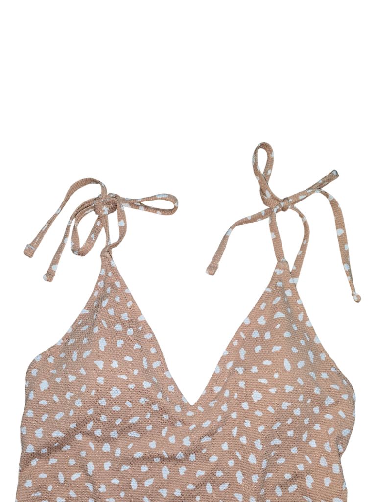 Women's Aerie Brown Polka Dot One-Piece Swimsuit Full Coverage - Size M