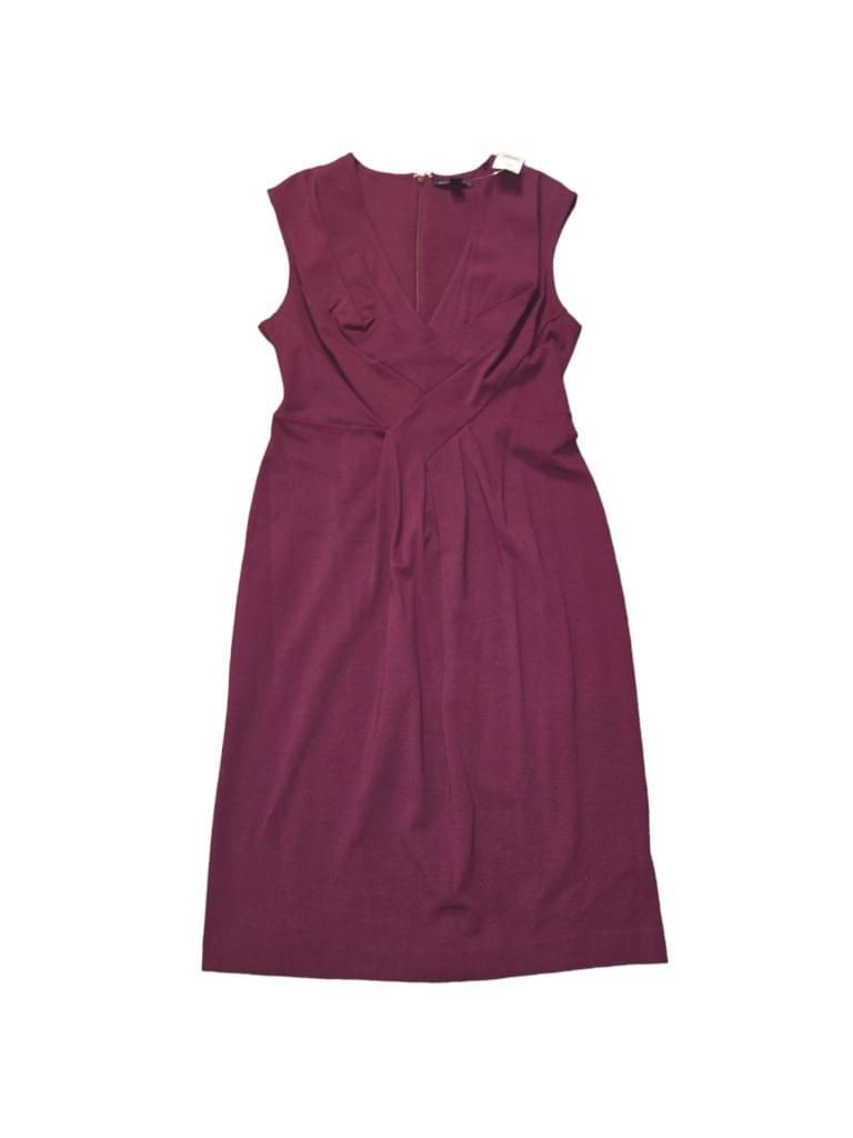 Banana Republic Maroon Red Sleeveless Pleated Career Dress Size 12 MSRP $150