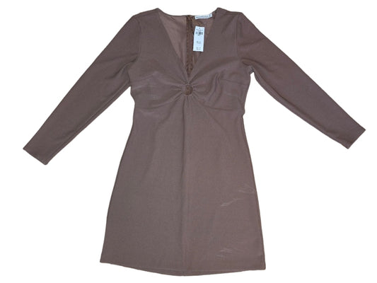 Abercrombie & Fitch Long Sleeve Brown Dress LARGE T Sexy Cutout Fitted