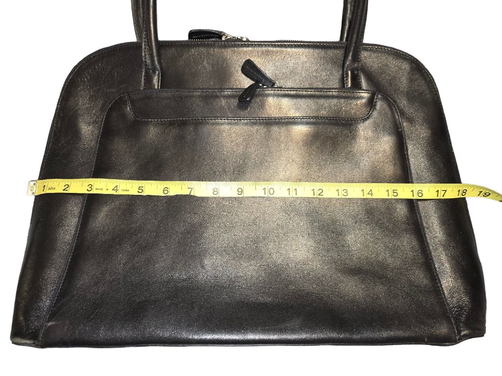 Women's Marshall Fields Black Leather Briefcase Purse