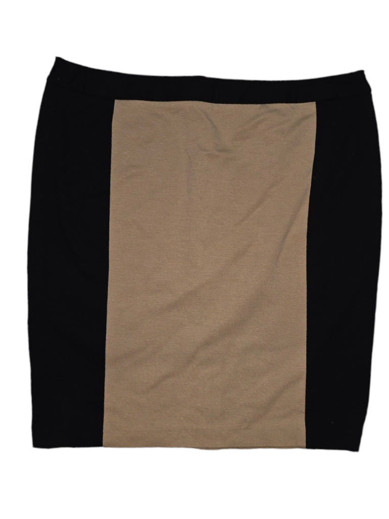 Women's J. Jill Skirt Color Block 16W Black Tan Pencil Work Wear MSRP $88