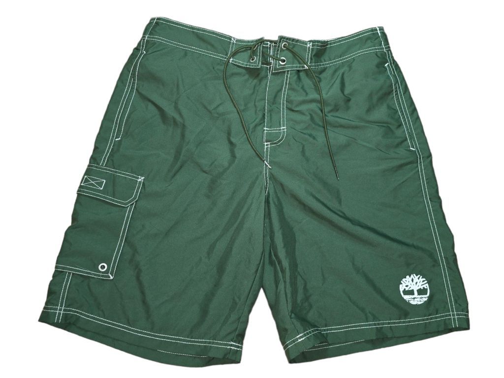 Vintage Men's Timberland Army Green Swim Trunks Size XL