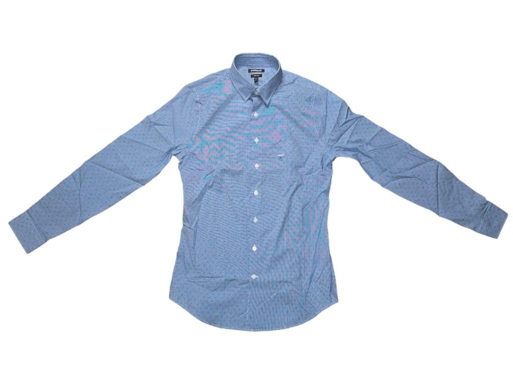 Men's Express Extra Slim Fit Blue Button Down Shirt Size S MSRP $69.90