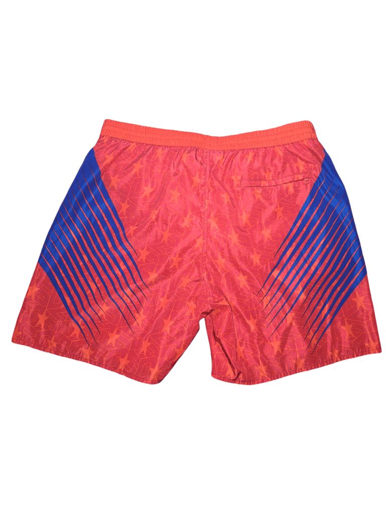 Men's Diesel Swim Trunks - Red/Blue - Size XL