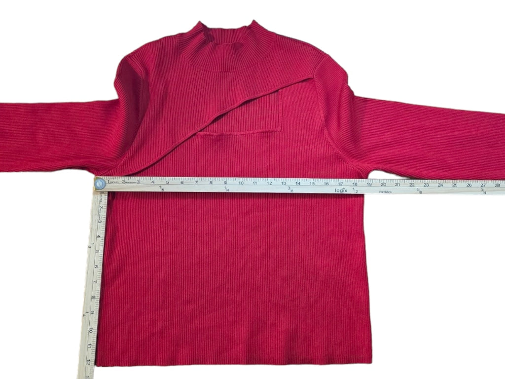 Women's Bar III Plus Size Cutout Long-Sleeve Sweater Cherry On Top 3x Red