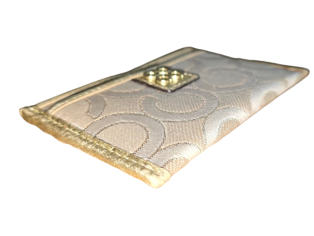 COACH JULIA OP ART ID CASE LT KHAKI BEIGE/GOLD LIMITED EDITION 46808