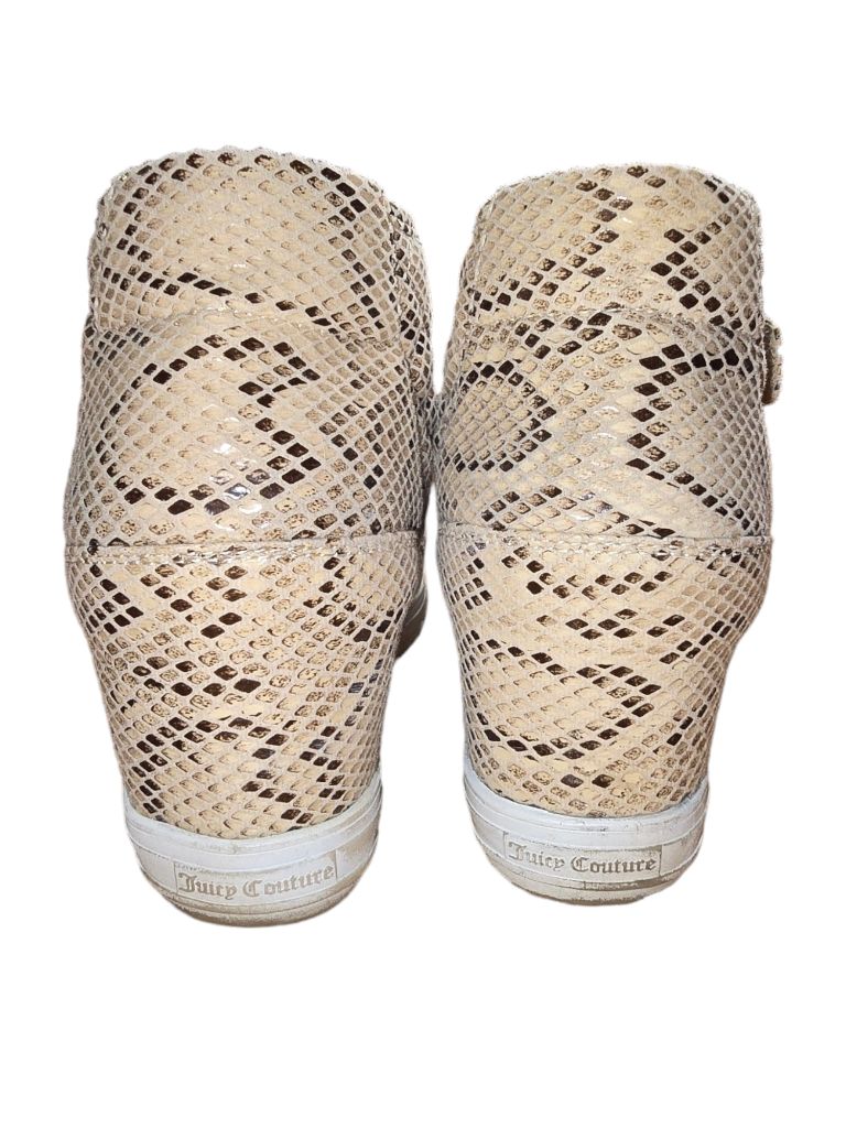 Woman's Juicy Couture JC-Journey Tan Snakeskin Wedge Sneakers Size 8.5 M