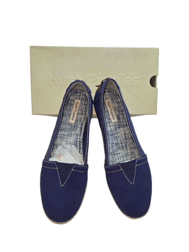 VTG Hush Puppies Coppelia Navy Suede Espadrilles  Shoes Loafers 9 Blue